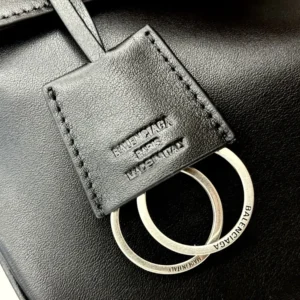 Balenciaga Women Rodeo Handbag Large In Black Smooth Calfskin Aged-Silver Hardware