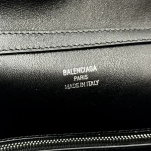 Balenciaga Women Rodeo Handbag Large In Black Smooth Calfskin Aged-Silver Hardware