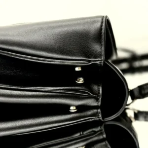 Balenciaga Women Rodeo Handbag Large In Black Smooth Calfskin Aged-Silver Hardware