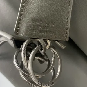 Balenciaga Women Rodeo Handbag Large In Black Smooth Calfskin Aged-Silver Hardware