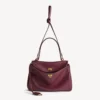 Balenciaga Women Rodeo Handbag Large In Dark Burgundy Smooth Calfskin Aged-Gold Hardware
