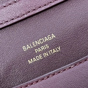 Balenciaga Women Rodeo Handbag Large In Dark Burgundy Smooth Calfskin Aged-Gold Hardware