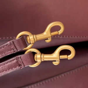 Balenciaga Women Rodeo Handbag Large In Dark Burgundy Smooth Calfskin Aged-Gold Hardware