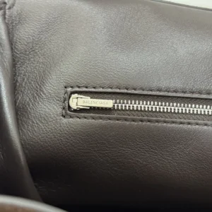 Balenciaga Women Rodeo Handbag Large in Light Espresso Waxed Suede Calfskin and Smooth Calfskin