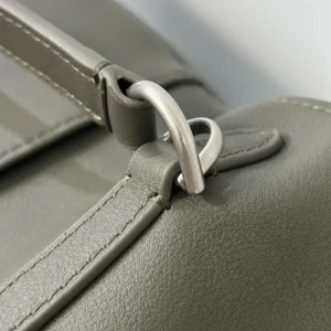 Balenciaga Women Rodeo Handbag Medium In Khaki Smooth Calfskin, Aged-Silver Hardware