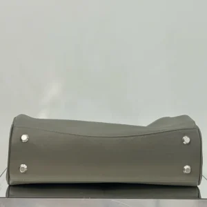 Balenciaga Women Rodeo Handbag Medium In Khaki Smooth Calfskin, Aged-Silver Hardware