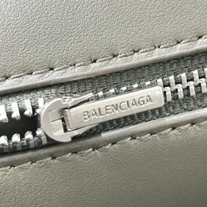 Balenciaga Women Rodeo Handbag Medium In Khaki Smooth Calfskin, Aged-Silver Hardware