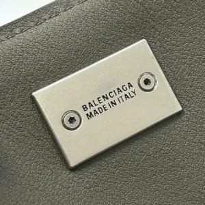 Balenciaga Women Rodeo Handbag Medium In Khaki Smooth Calfskin, Aged-Silver Hardware