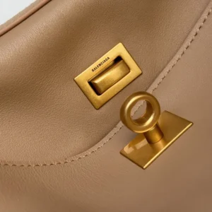 Balenciaga Women Rodeo Handbag Medium In latte Smooth Calfskin Aged-gold Hardware