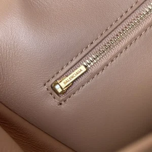 Balenciaga Women Rodeo Handbag Medium In latte Smooth Calfskin Aged-gold Hardware