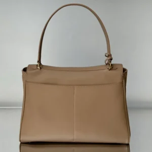 Balenciaga Women Rodeo Handbag Medium In latte Smooth Calfskin Aged-gold Hardware
