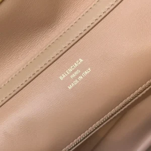 Balenciaga Women Rodeo Handbag Medium In latte Smooth Calfskin Aged-gold Hardware