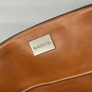 Balenciaga Women Rodeo Handbag Medium in Tan Cowboy Vegetable Tanned Lambskin Aged-silver Hardware