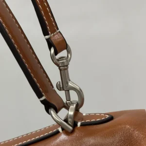 Balenciaga Women Rodeo Handbag Medium in Tan Cowboy Vegetable Tanned Lambskin Aged-silver Hardware