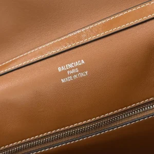 Balenciaga Women Rodeo Handbag Medium in Tan Cowboy Vegetable Tanned Lambskin Aged-silver Hardware