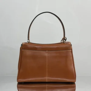 Balenciaga Women Rodeo Handbag Medium in Tan Cowboy Vegetable Tanned Lambskin Aged-silver Hardware