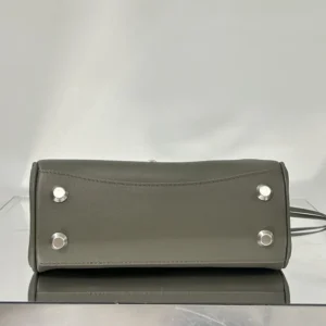 Balenciaga Women Rodeo Handbag Mini In Khaki Smooth Calfskin Aged-Silver Hardware