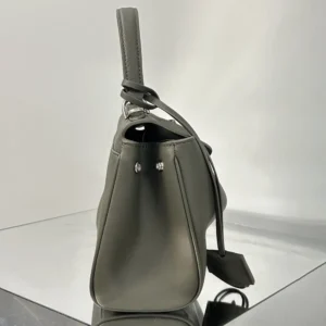 Balenciaga Women Rodeo Handbag Mini In Khaki Smooth Calfskin Aged-Silver Hardware