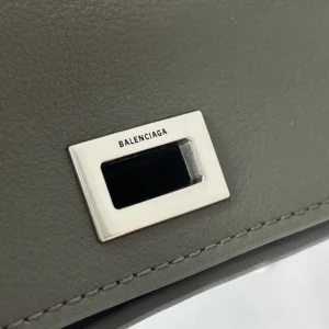 Balenciaga Women Rodeo Handbag Mini In Khaki Smooth Calfskin Aged-Silver Hardware