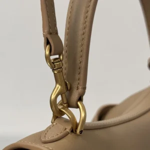Balenciaga Women Rodeo Handbag Mini In latte Smooth Calfskin Aged-gold Hardware