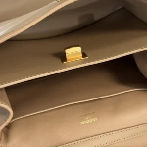 Balenciaga Women Rodeo Handbag Mini In latte Smooth Calfskin Aged-gold Hardware