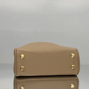 Balenciaga Women Rodeo Handbag Mini In latte Smooth Calfskin Aged-gold Hardware