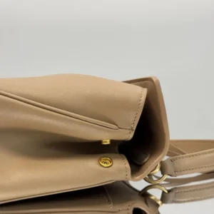 Balenciaga Women Rodeo Handbag Mini In latte Smooth Calfskin Aged-gold Hardware