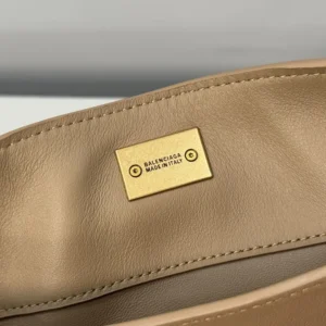 Balenciaga Women Rodeo Handbag Mini In latte Smooth Calfskin Aged-gold Hardware