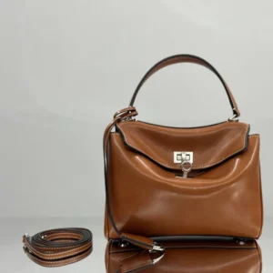 Balenciaga Women Rodeo Handbag Mini in Tan Cowboy Vegetable Tanned Lambskin Aged-silver Hardware