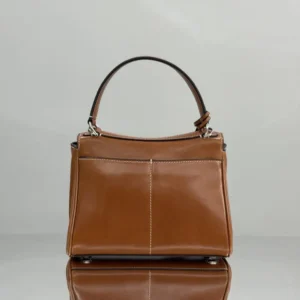 Balenciaga Women Rodeo Handbag Mini in Tan Cowboy Vegetable Tanned Lambskin Aged-silver Hardware