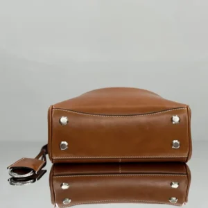 Balenciaga Women Rodeo Handbag Mini in Tan Cowboy Vegetable Tanned Lambskin Aged-silver Hardware
