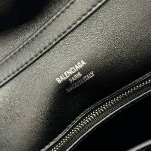 Balenciaga Women Rodeo Handbag Small In Black Smooth Calfskin Aged-Silver Hardware