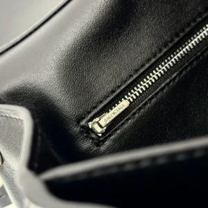 Balenciaga Women Rodeo Handbag Small In Black Smooth Calfskin Aged-Silver Hardware
