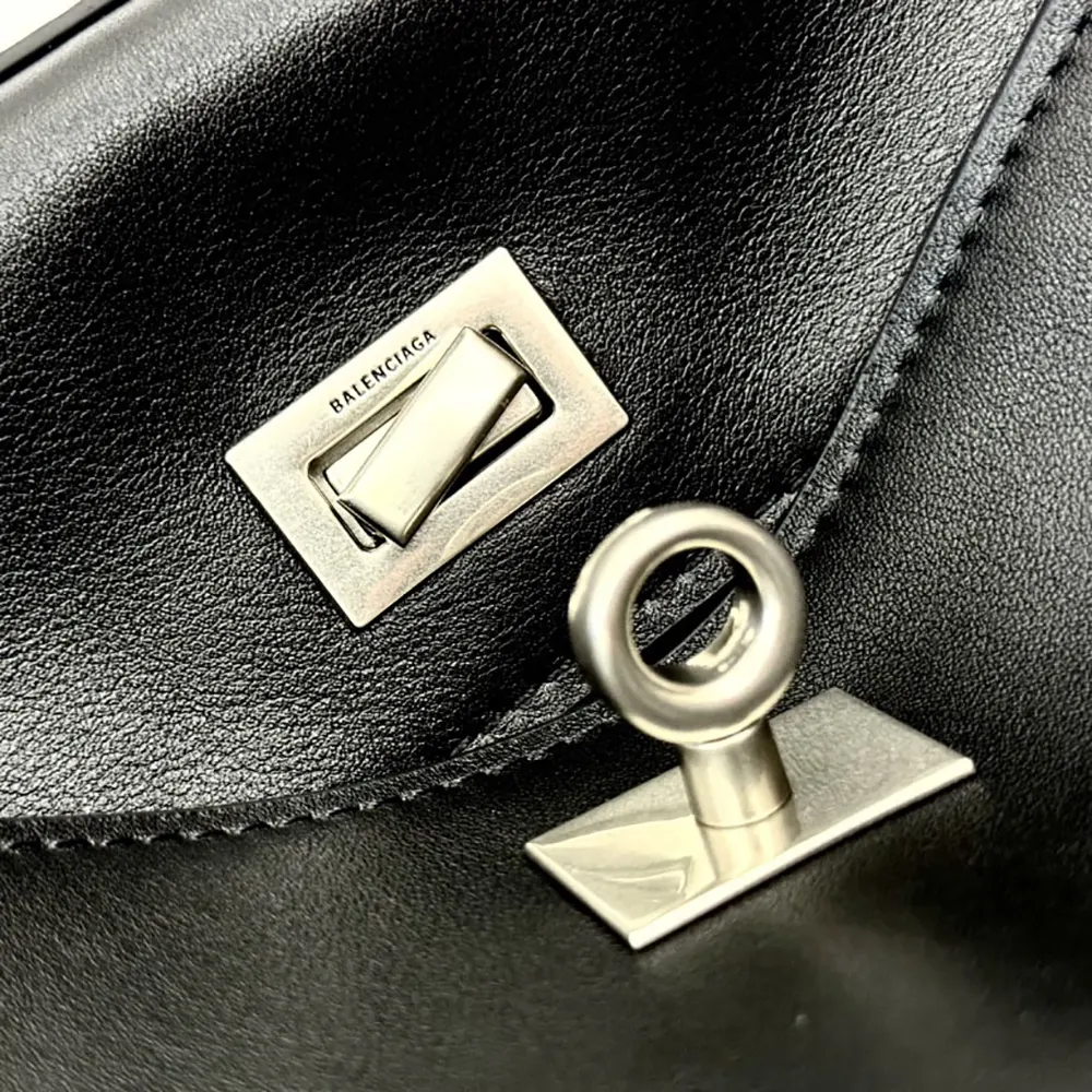 Balenciaga Women Rodeo Handbag Small In Black Smooth Calfskin Aged-Silver Hardware 10 Balenciaga Women Rodeo Handbag Small In Black Smooth Calfskin Aged-Silver Hardware