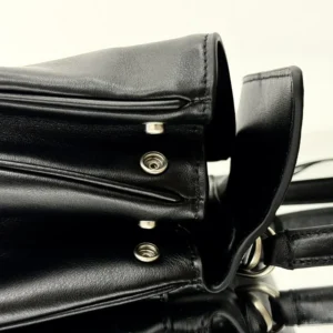 Balenciaga Women Rodeo Handbag Small In Black Smooth Calfskin Aged-Silver Hardware