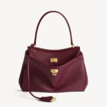Balenciaga Women Rodeo Handbag Small In Dark Burgundy Smooth Calfskin Aged-Gold Hardware
