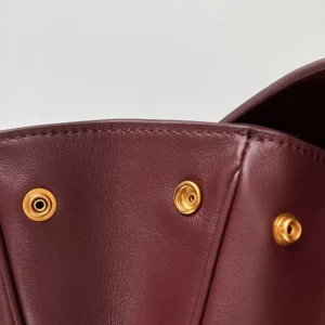 Balenciaga Women Rodeo Handbag Small In Dark Burgundy Smooth Calfskin Aged-Gold Hardware