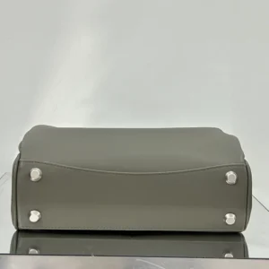 Balenciaga Women Rodeo Handbag Small In Khaki Smooth Calfskin Aged-Silver Hardware