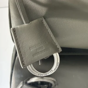 Balenciaga Women Rodeo Handbag Small In Khaki Smooth Calfskin Aged-Silver Hardware
