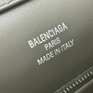 Balenciaga Women Rodeo Handbag Small In Khaki Smooth Calfskin Aged-Silver Hardware