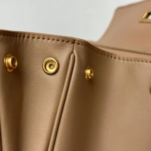 Balenciaga Women Rodeo Handbag Small In latte Smooth Calfskin Aged-gold Hardware
