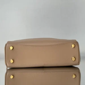 Balenciaga Women Rodeo Handbag Small In latte Smooth Calfskin Aged-gold Hardware
