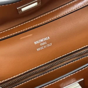 Balenciaga Women Rodeo Handbag Small in Tan Cowboy Vegetable Tanned Lambskin Aged-silver Hardware