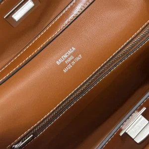 Balenciaga Women Rodeo Handbag Small in Tan Cowboy Vegetable Tanned Lambskin Aged-silver Hardware