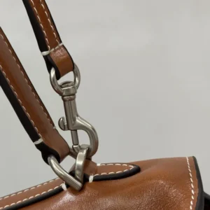 Balenciaga Women Rodeo Handbag Small in Tan Cowboy Vegetable Tanned Lambskin Aged-silver Hardware