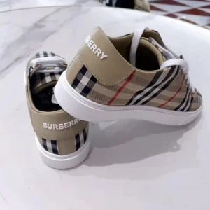 Burberry Unisex Check and Leather Sneakers-80497771