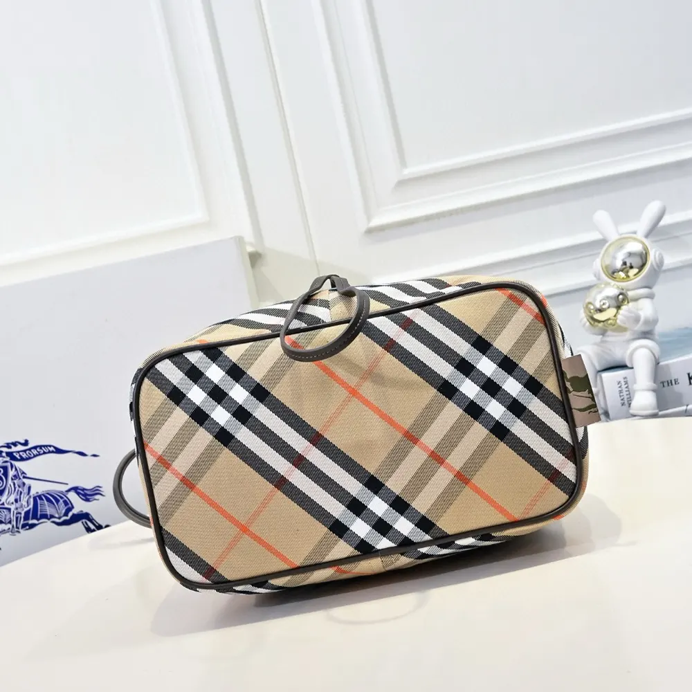 Burberry Women Medium Check Drawstring Pouch 12 Burberry Women Medium Check Drawstring Pouch