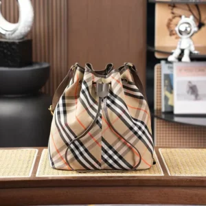 Burberry Women Medium Check Drawstring Pouch
