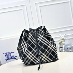 Burberry Women Medium Check Drawstring Pouch