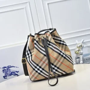 Burberry Women Medium Check Drawstring Pouch